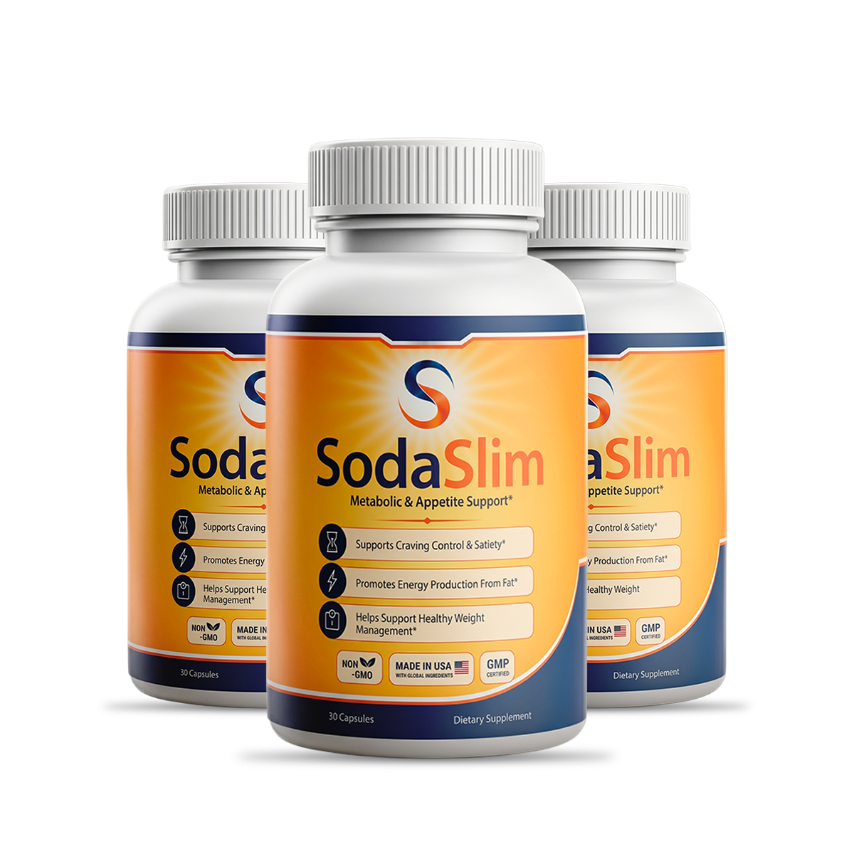 SodaSlim natural formula, 3 bottles